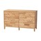 Baxton Studio Hosea Japandi Carved Honeycomb Natural King Size 5-Piece Bedroom Set 246-13620-13627-13627-13622-13623-ZORO - alternate 5